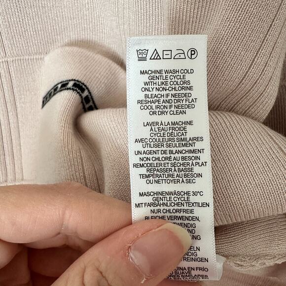 Adrianna Papell Check Tipped Cardigan Womens Medium Button Front Tan Old Money - Picture 7 of 9